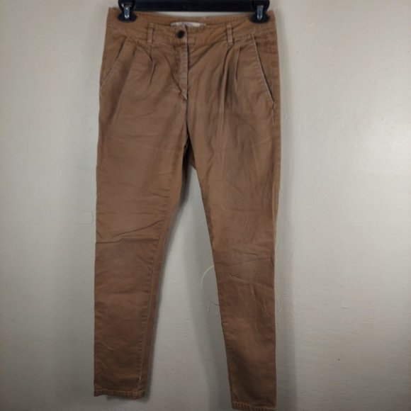 Zara front pleated  Chino Pants size 4 - Picture 1 of 13